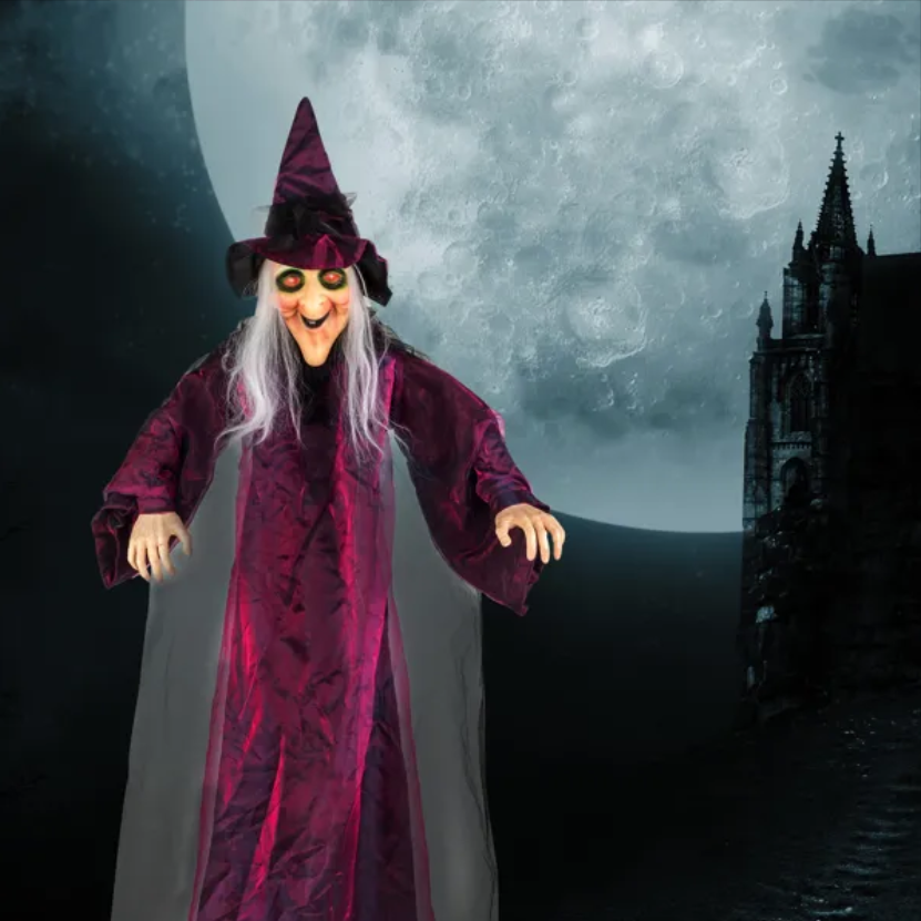 71in Life Size Hanging Witch Decoration with Sound & Light