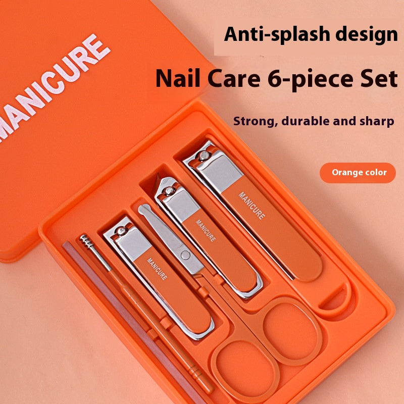 Nail Clippers Set 6 Pieces Anti-Splash Large Opening Manicure Tool