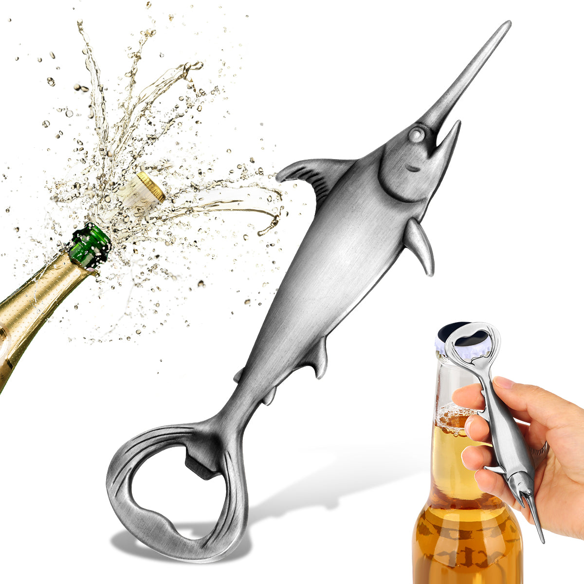 Swordfish Handle Metal Beer Bottle Opener - Retro Kitchen Tool