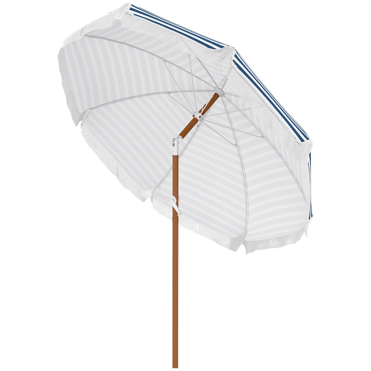 7ft Outdoor Market Umbrella with Tilt & Fringed Ruffles - Blue