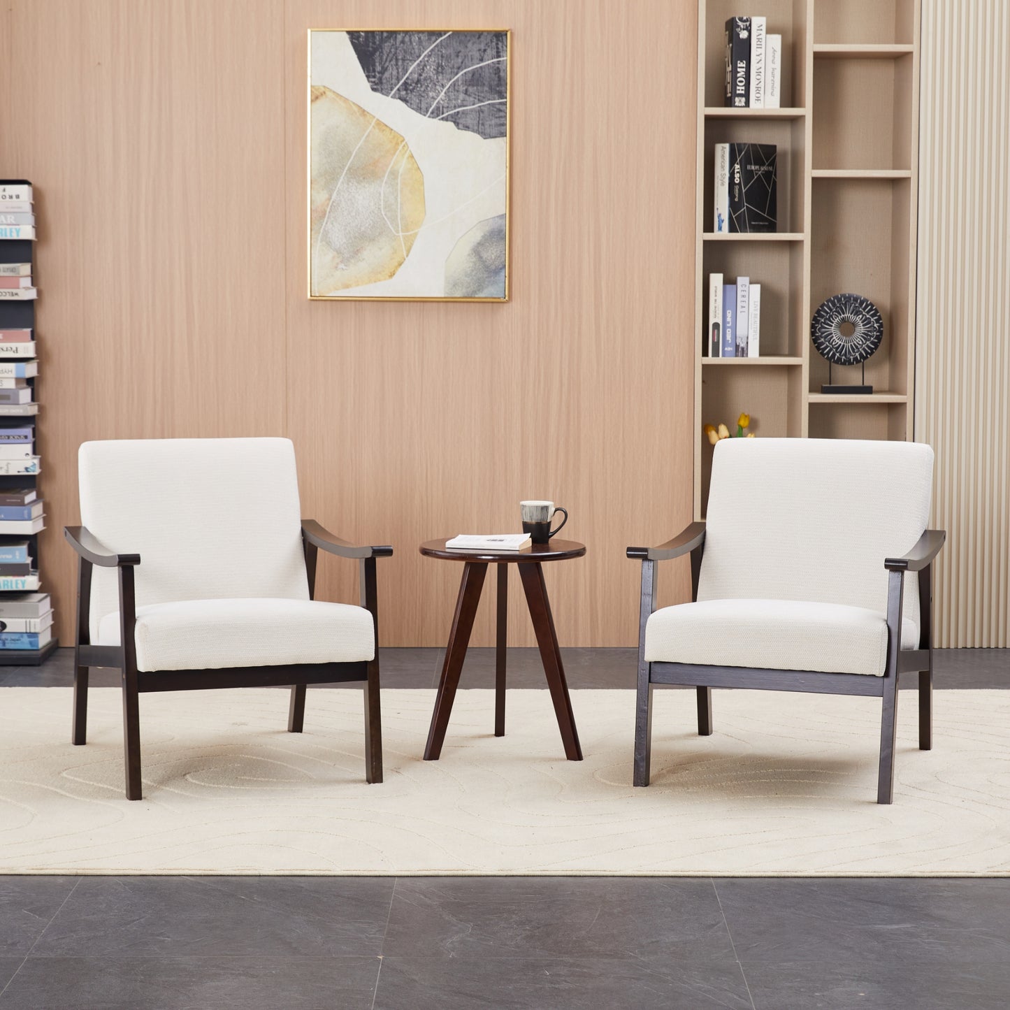 Medieval-Inspired High Back Armchair - Ancient White Upholstered