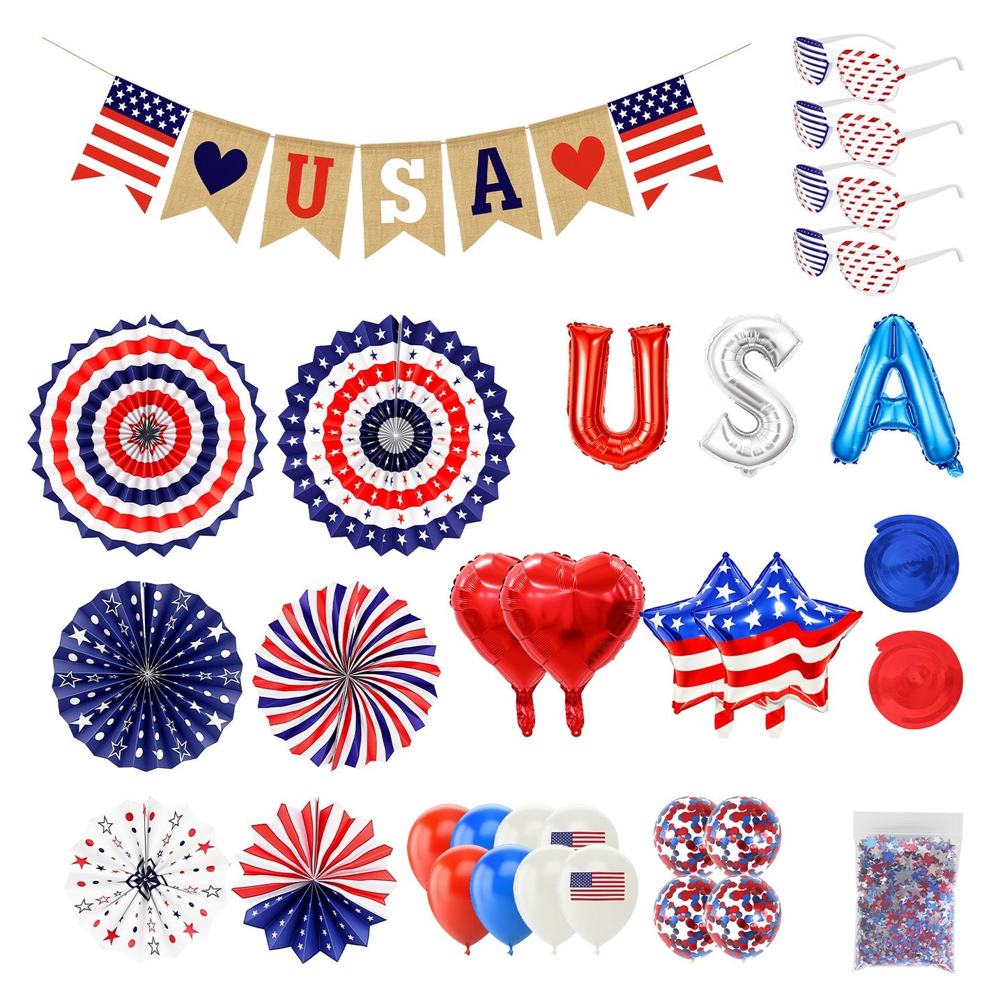 Complete 4th of July Decoration Set - Patriotic Party Supplies