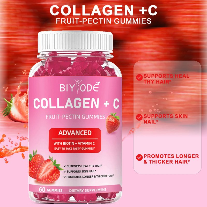 Collagen Biotin Vitamin C Gummies for Women (60 Count)