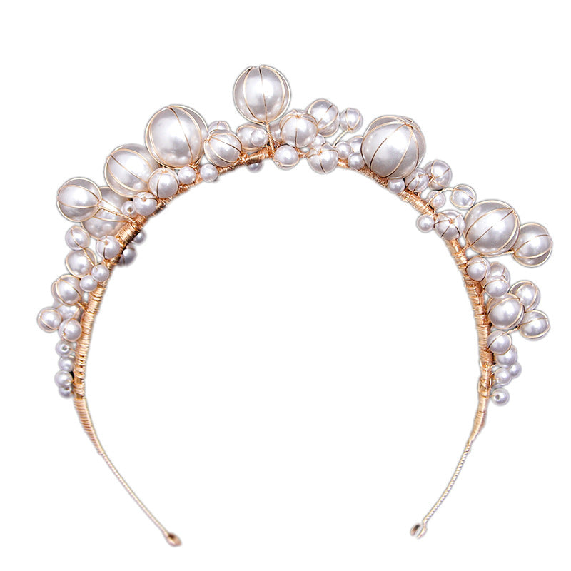 Pearl Hairband Bridal Veil Headpiece for Wedding & Formal Dresses
