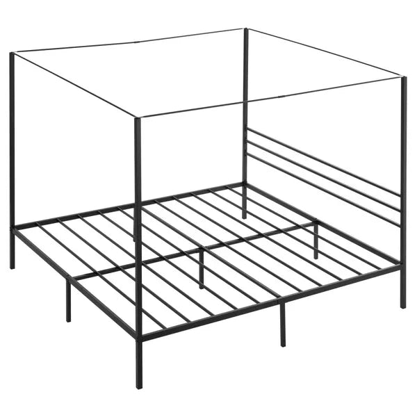 Sturdy Canopy Bed Frame with Storage Space - 82.5x76x72 in