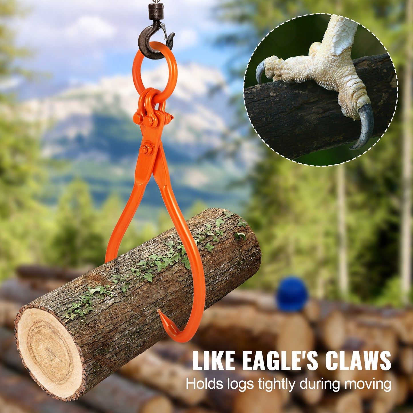 Heavy Duty Log Skidding Tongs - 18 Inch Steel Claw Lifting & Dragging Tool