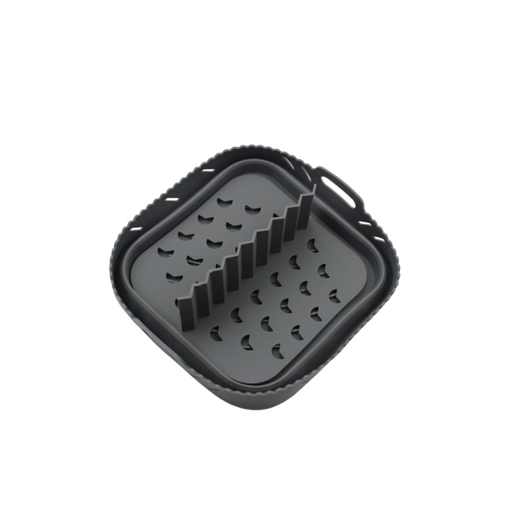 Foldable Air Fryer Baking Tray with Separation Pad - Multi-Size Silicone