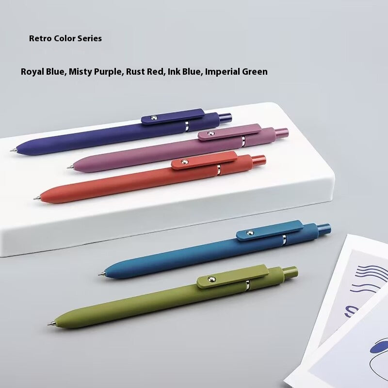 Neutral Refill Pen Set - 0.5mm Tip, Gradient & Morandi Colors, 5 Pieces