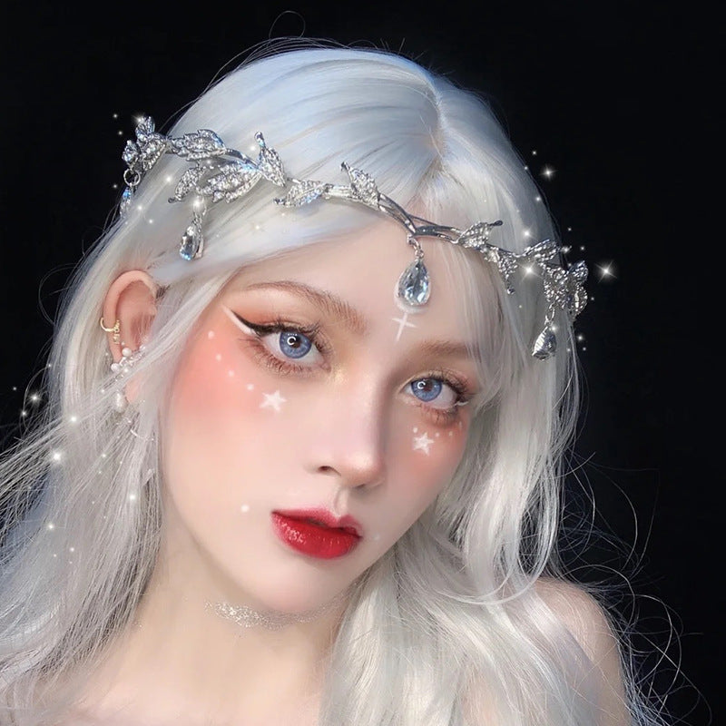 Forest Leaves Crown Bridal Hairpin Headdress – Silver