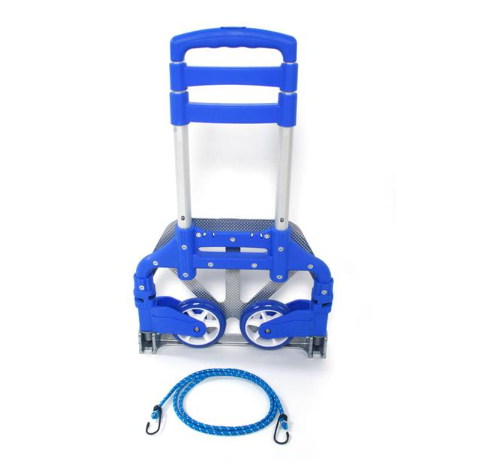 Portable Foldable Luggage Cart Trolley Aluminum Hand Truck, Blue