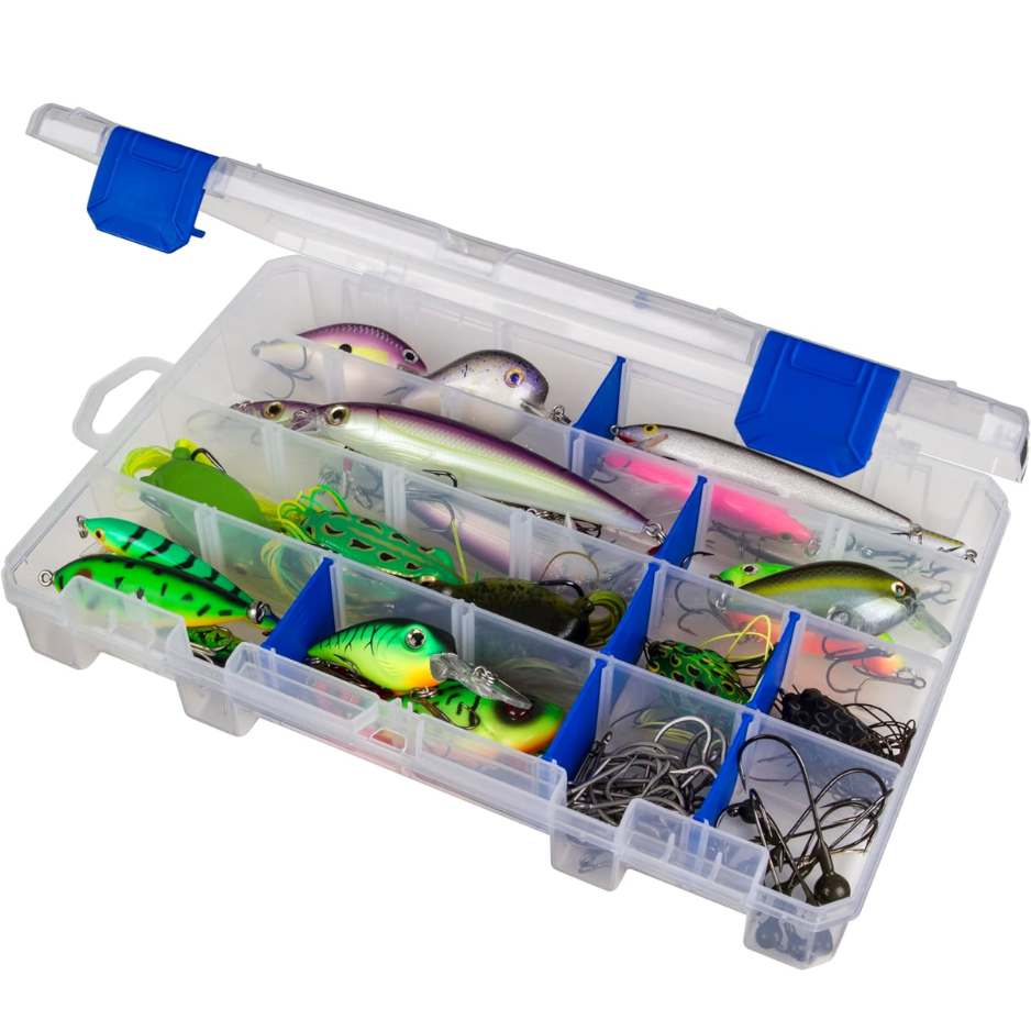 Fishing Tackle Box with Zerust Anti-Rust Dividers - 11 Inch Clear Organizer