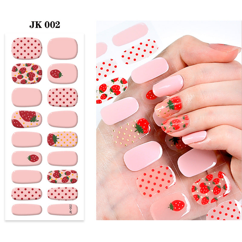 Waterproof Nail Sticker Set - Durable Semi-Baked UV Gel Art for Nails