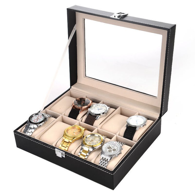Jewelry & Watch Storage Box Glass Display Case Multiple Variants