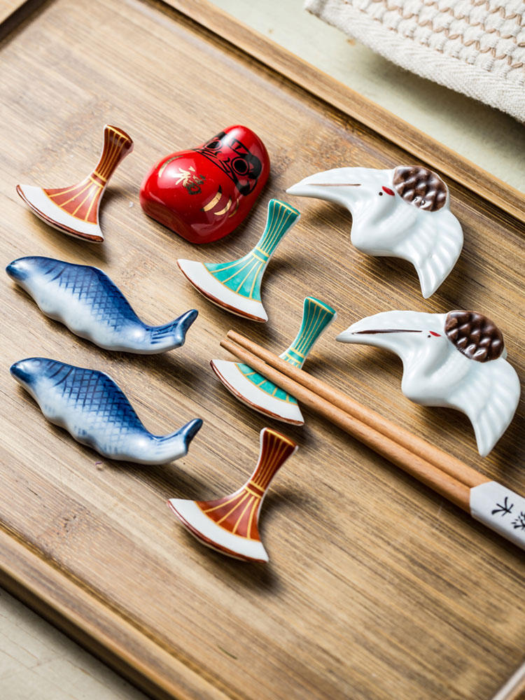 Multifunctional Ceramic Chopstick Rest Set for Kitchen Dining - Household