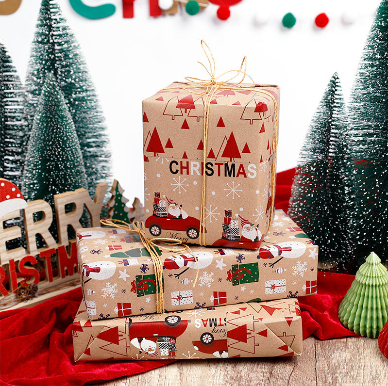 Double-Sided Kraft Paper Roll for Gift Wrapping - Christmas & Holiday Decoration