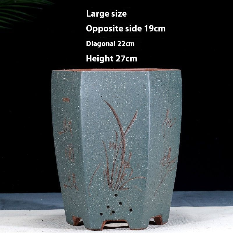 Large Handmade Purple Sand Basin - Home Garden Storage