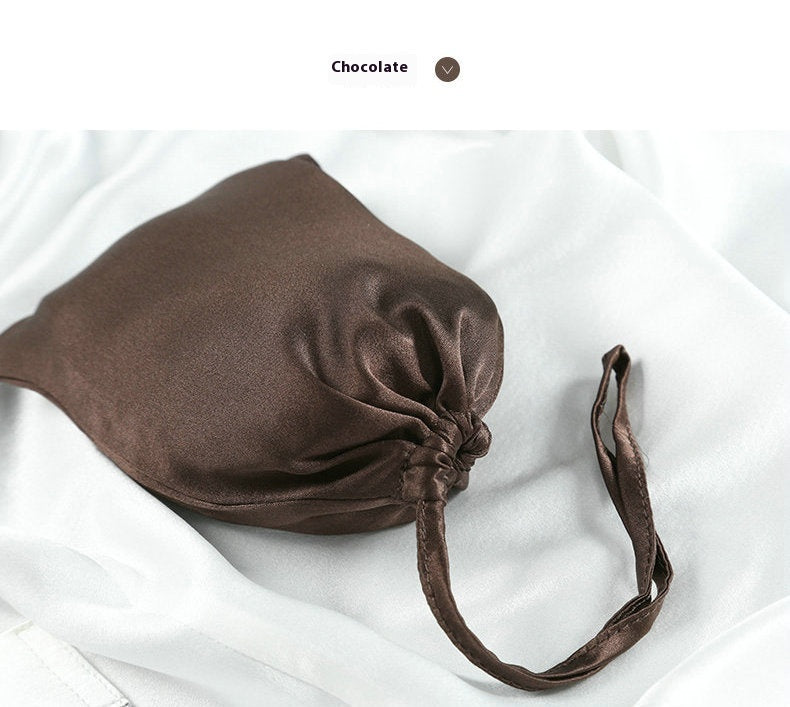Silk Eye Mask Cosmetic Bag with Pocket - Jewelry & Travel Organizer