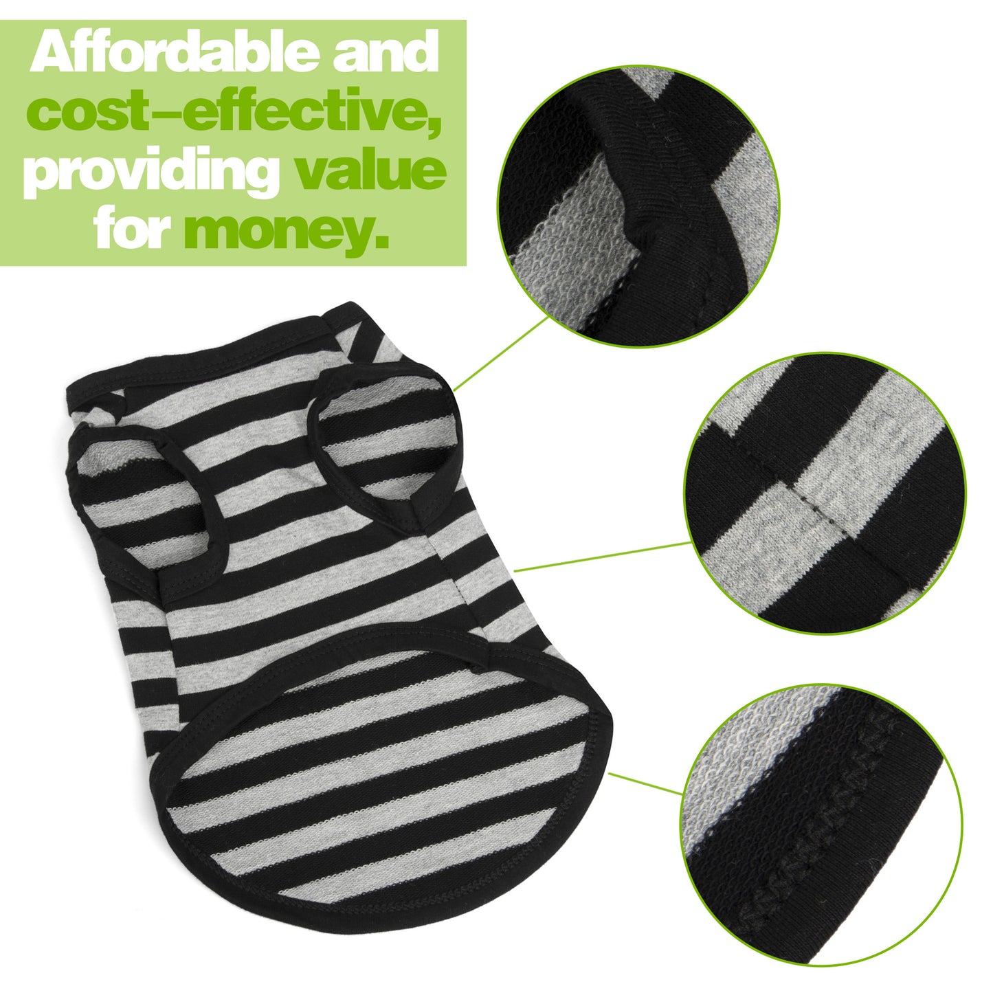 Summer Thin Cotton Striped Dog Vest - Casual Pet Top for Small & Medium Dogs