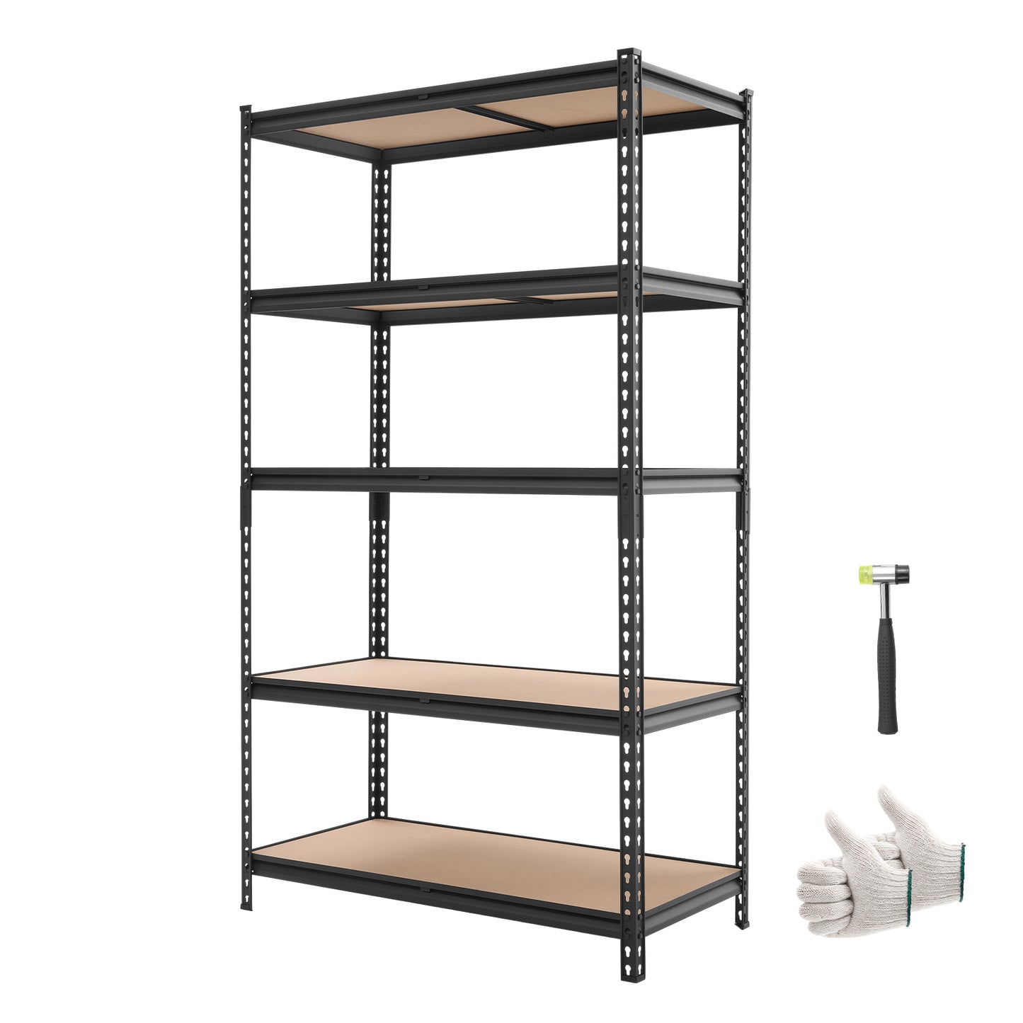 Heavy Duty Garage Storage Shelves 5-Tier Adjustable Metal Utility Rack 2500 Lbs Capacity