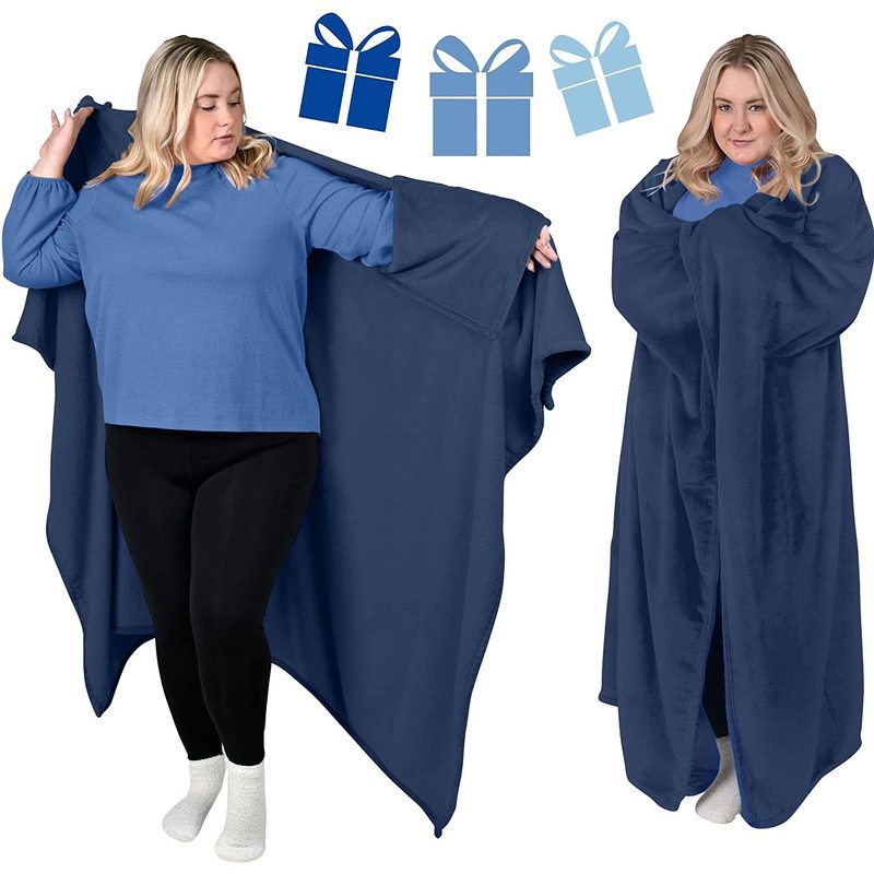 Soft Flannel Wearable Blanket for Home & Outdoors - Cozy Warm Throw