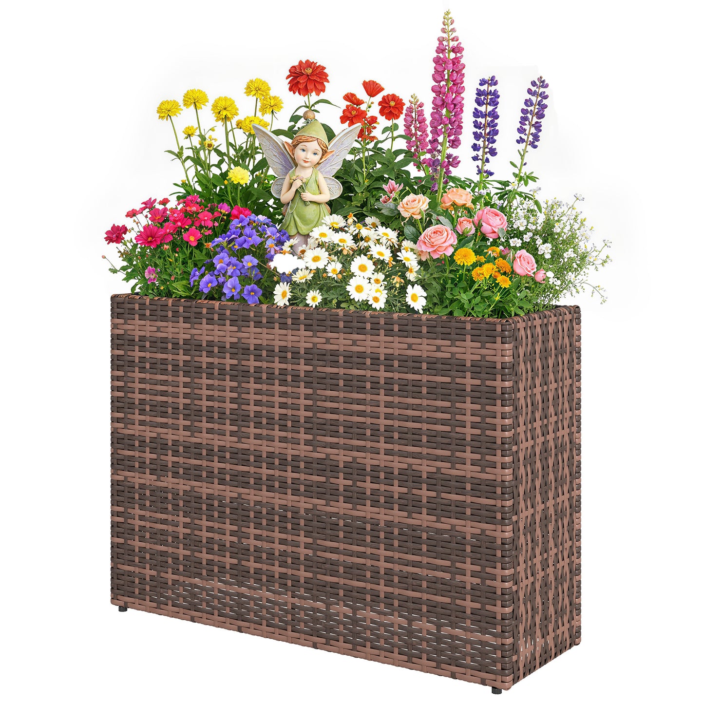 Tall Rectangular Plant Pot with Removable Liner - Indoor Outdoor Garden Planter