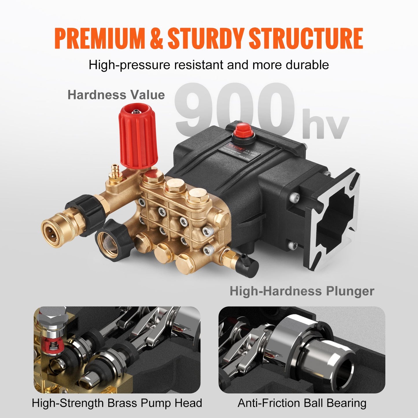 Pressure Washer Pump 3/4" Shaft 3700 PSI 2.5 GPM Replacement Kit for Gas Washers