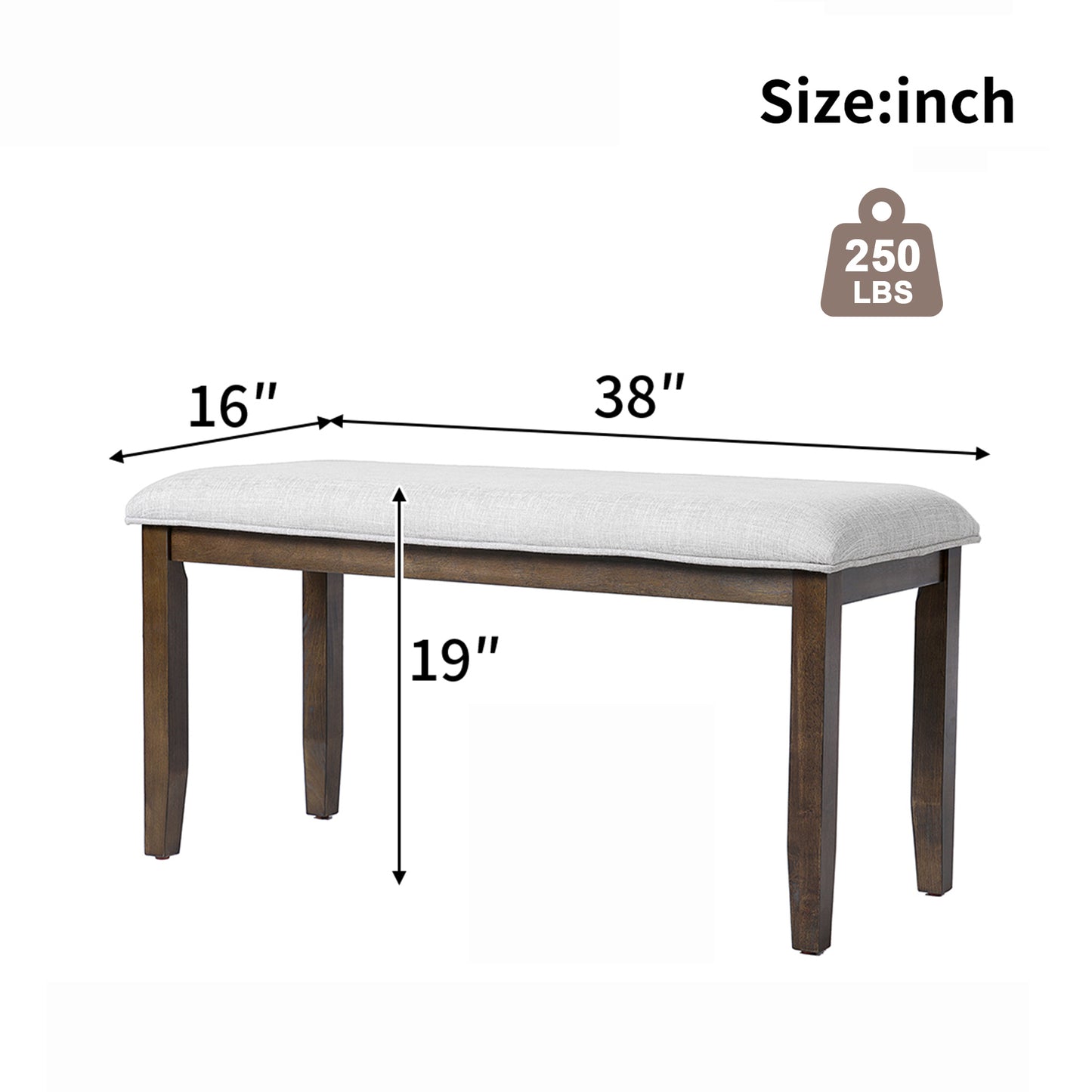Upholstered Bench For Bedroom End Of Bed,38-inch Entryway Living