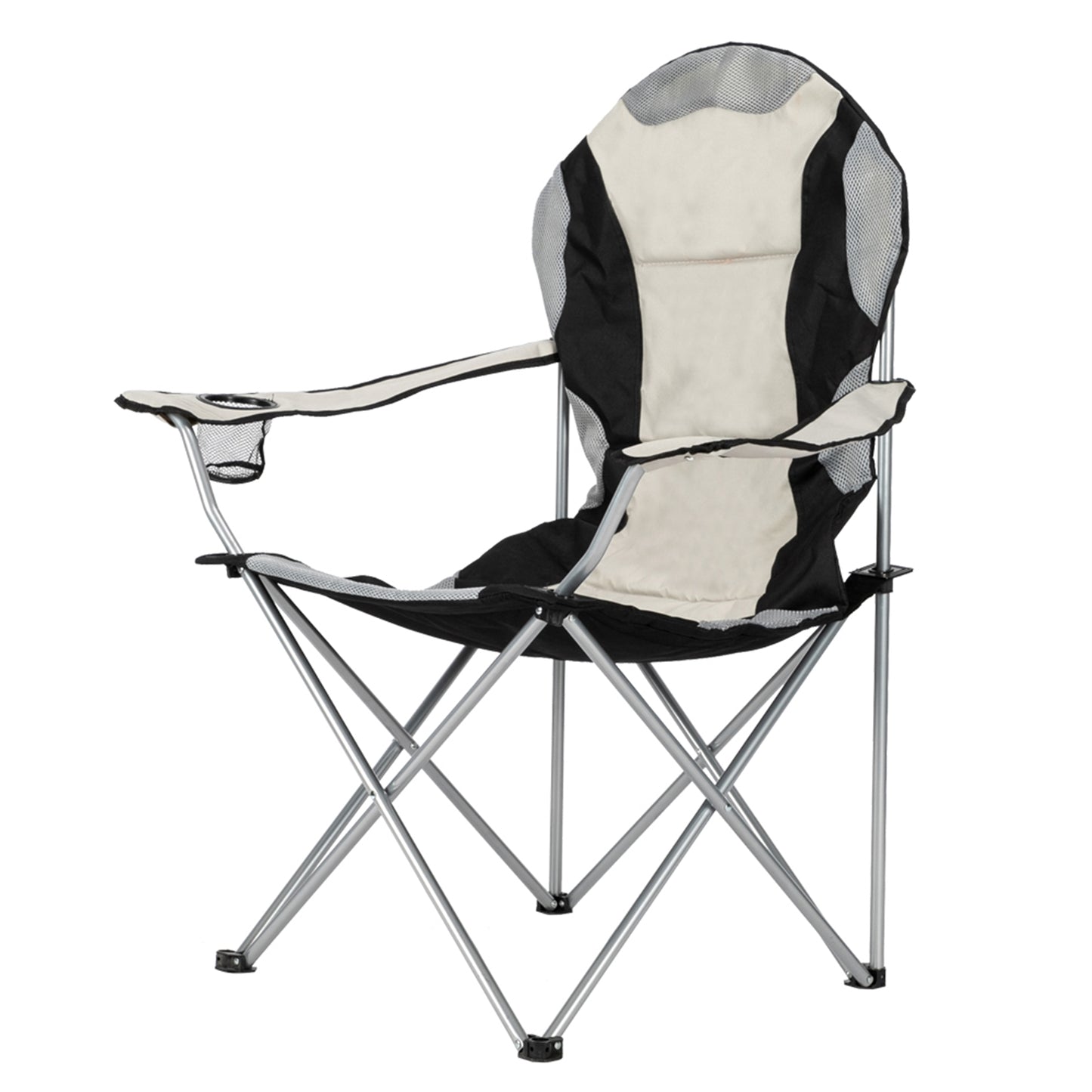 Medium Camping Chair - Grey Iron Frame, Off-White Fabric