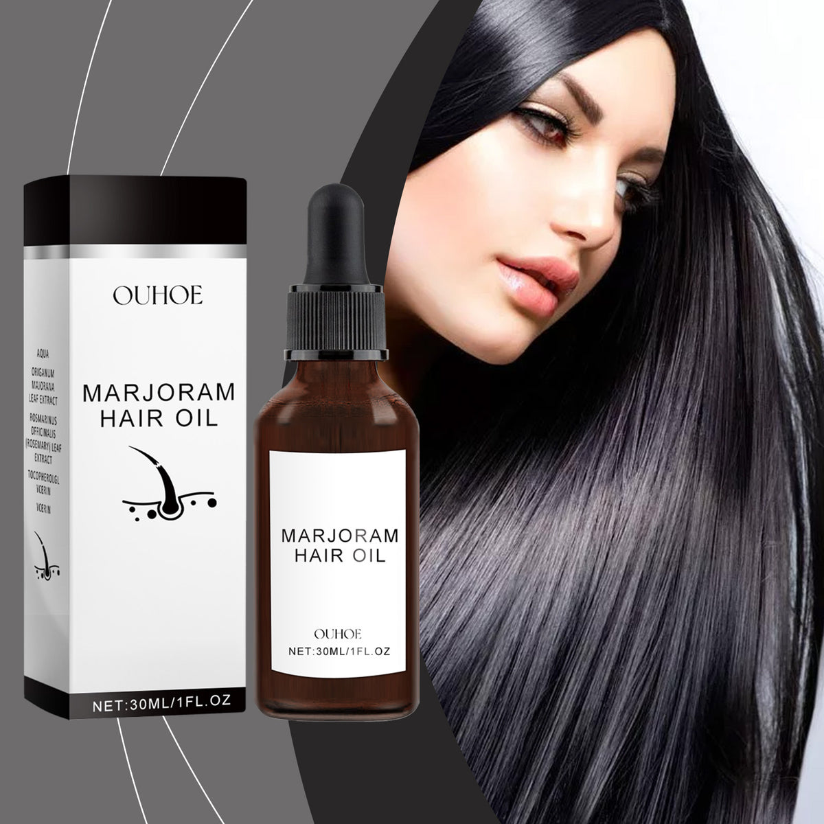 Marjoram Hair Oil - Moisture Repair & Dry Hair Treatment 30ml