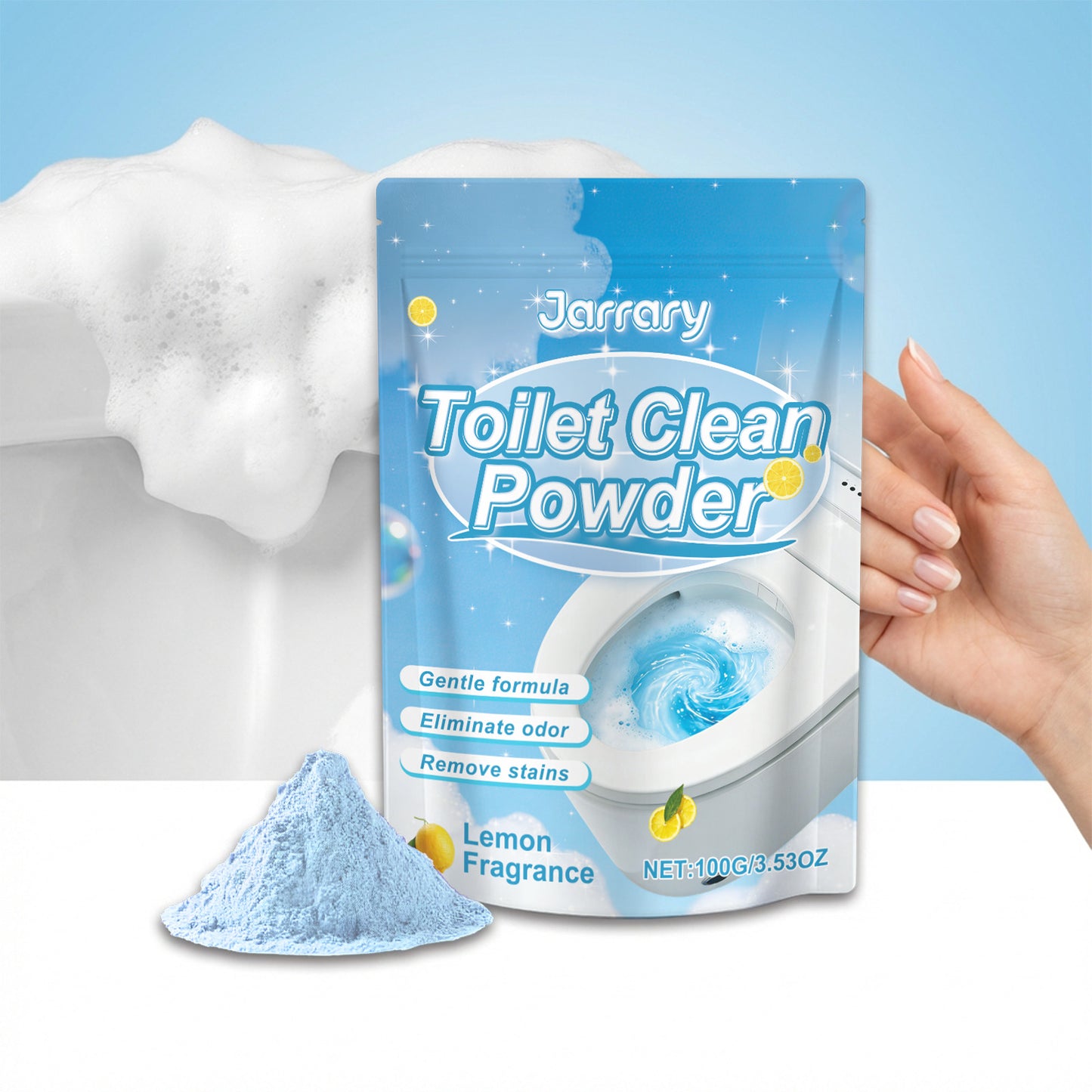 Toilet Cleaning Powder 100g - Stain Removal, Easy to Use, Pack of 3
