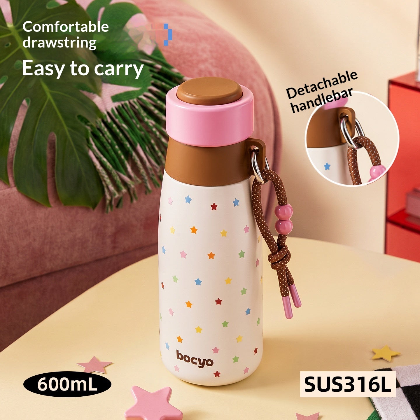 Women's Insulated Milk Bottle Cup with Stainless Steel Interior - 600ml