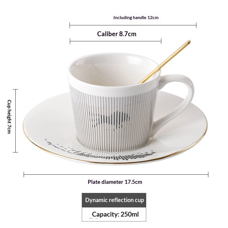 Dynamic Reflection Ceramic Coffee Cup - Elegant 240ml Home & Barware