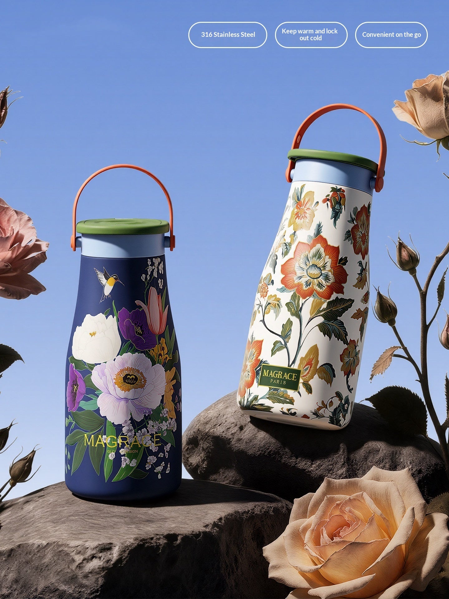 Insulated Stainless Steel Mug with Ceramic Inner Liner 600ml Large Capacity