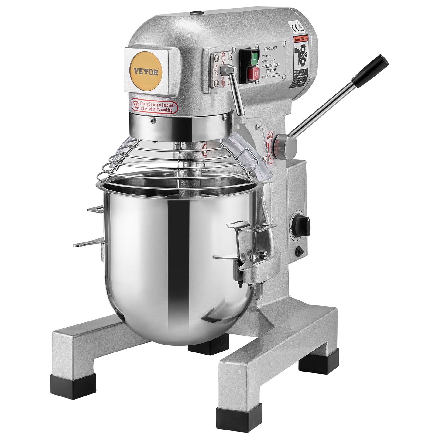 Commercial 18.7L 3-Speed Stainless Steel Food Mixer with 1100W Motor
