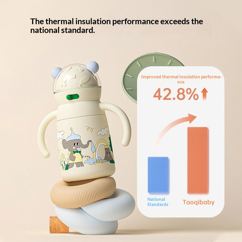 Children's Insulated Stainless Steel Cup with Handle - Heat Retention 6-12H