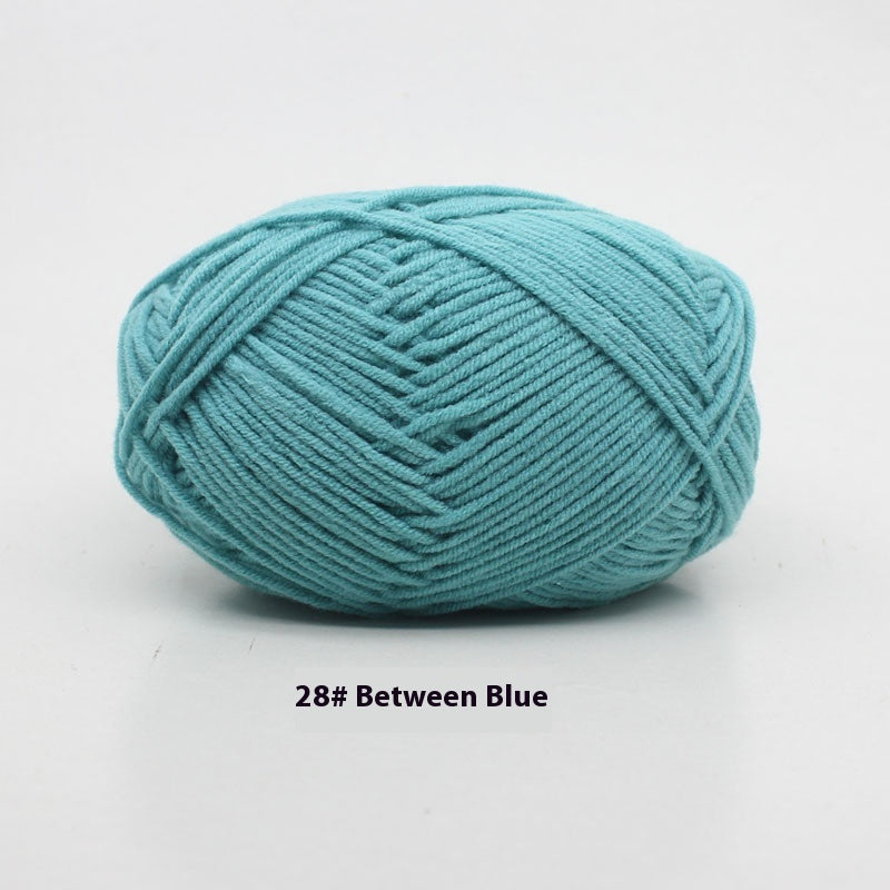 Four-Strand Milk Cotton Crochet Yarn Balls for Craft Projects - Multiple Colors