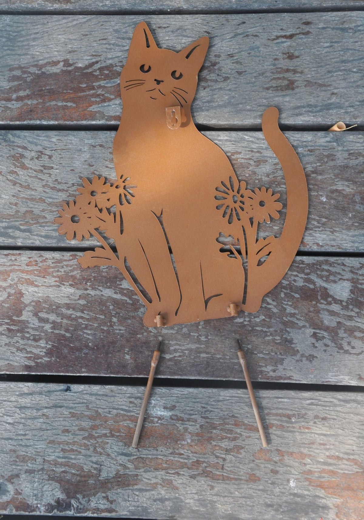 European-Style Pastoral Iron Kitten Flower Holder Garden Wall Decor