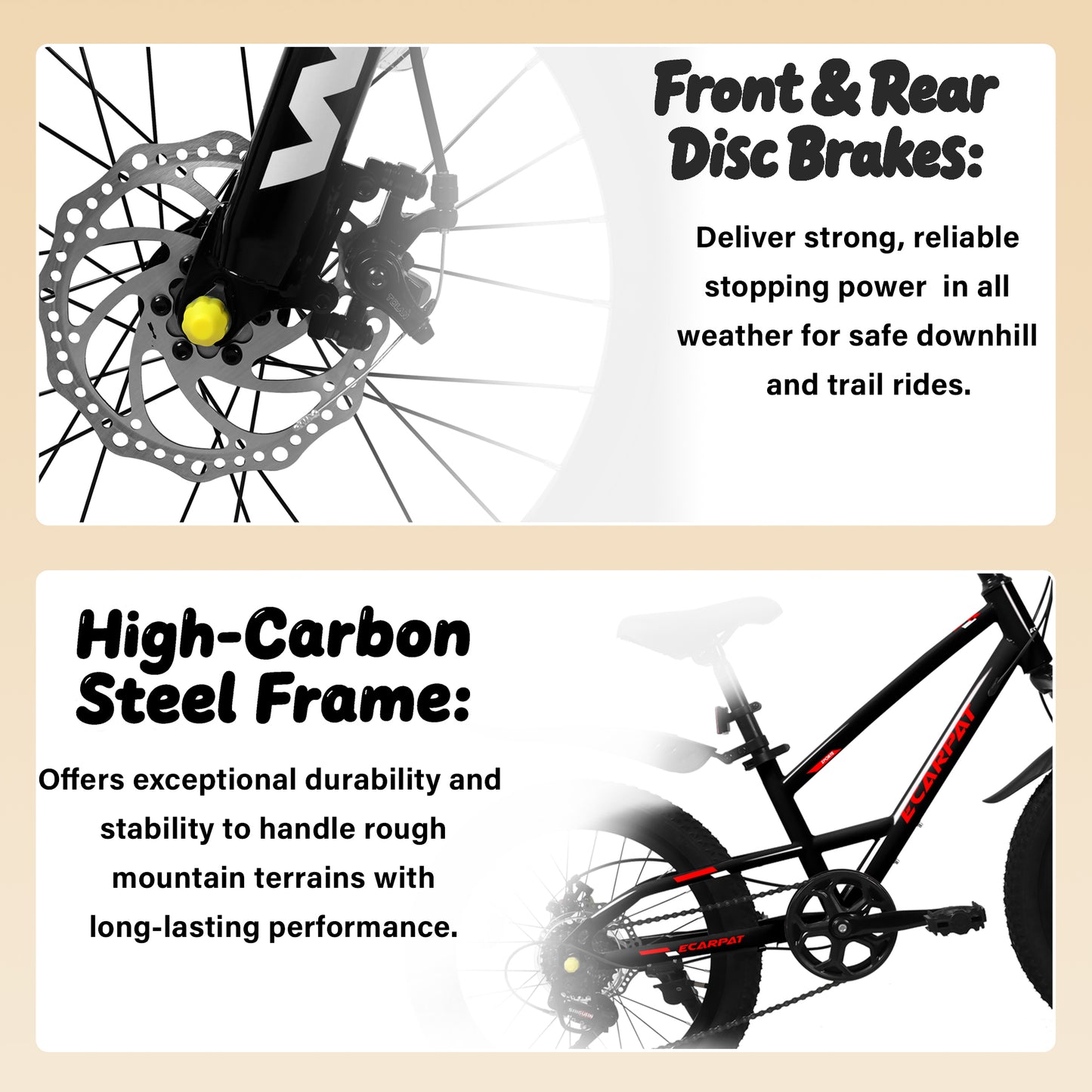 20-Inch Mountain Kids Bike for Boys & Girls, 7-Speed, Black