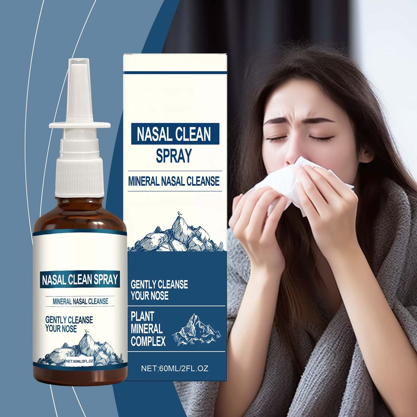 Gentle Nasal Cleansing Spray 60ml - Body Care for Sinus Relief