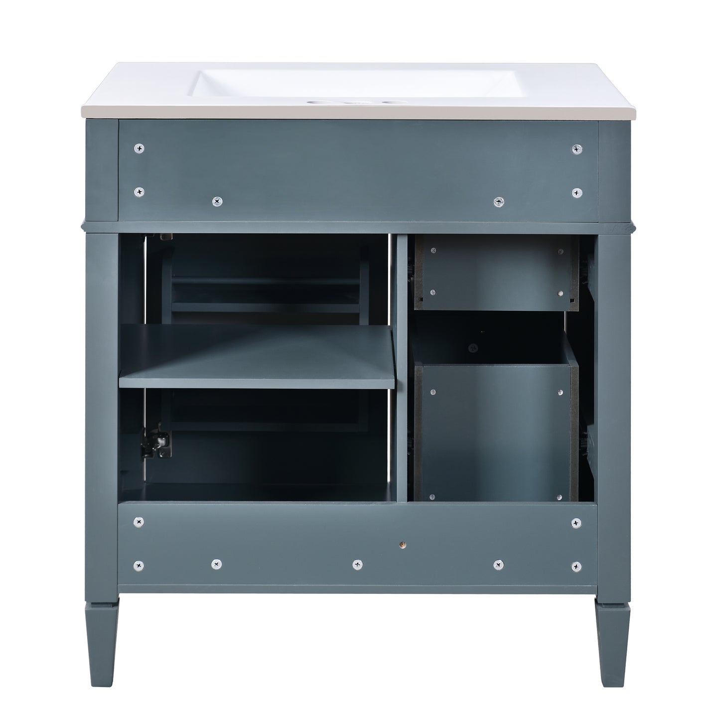 30'' Modern Bathroom Vanity with Sink & Storage - Blue