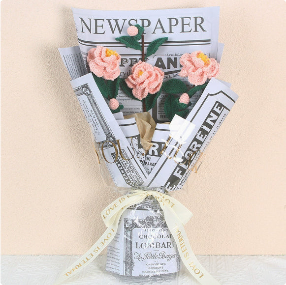 Artificial Flower Bouquet - Camellia Handmade Dried Flower Decor