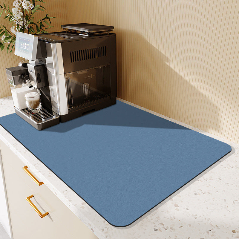 Absorbent Dish Drying Mat Water Drainage Pad for Kitchen Counter Non-Slip