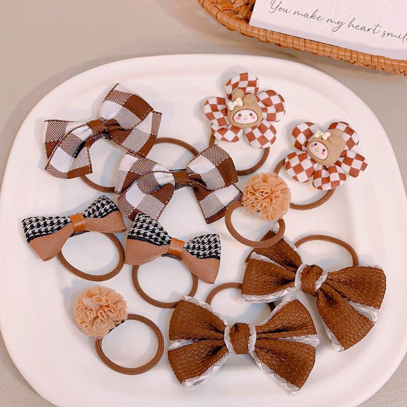 Soft Fabric Hair Ties Set For Girls - Ponytail & Bun Styling