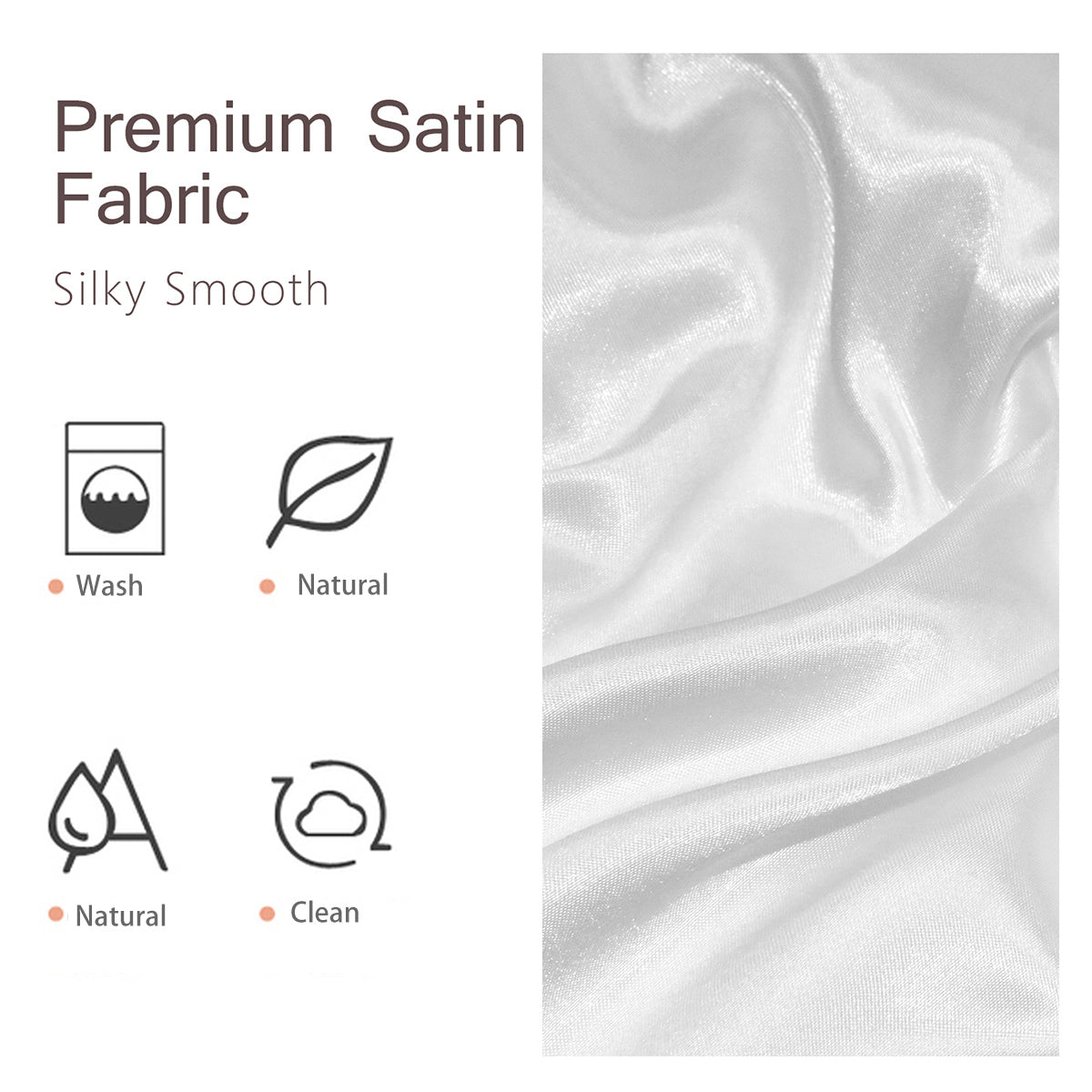 Soft Satin Pillowcases - Silky Smooth & Skin Friendly - 2pcs