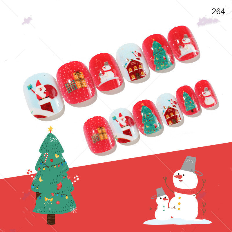 Christmas Kids Nail Stickers 24 Pieces Wearable Nail Art for Children