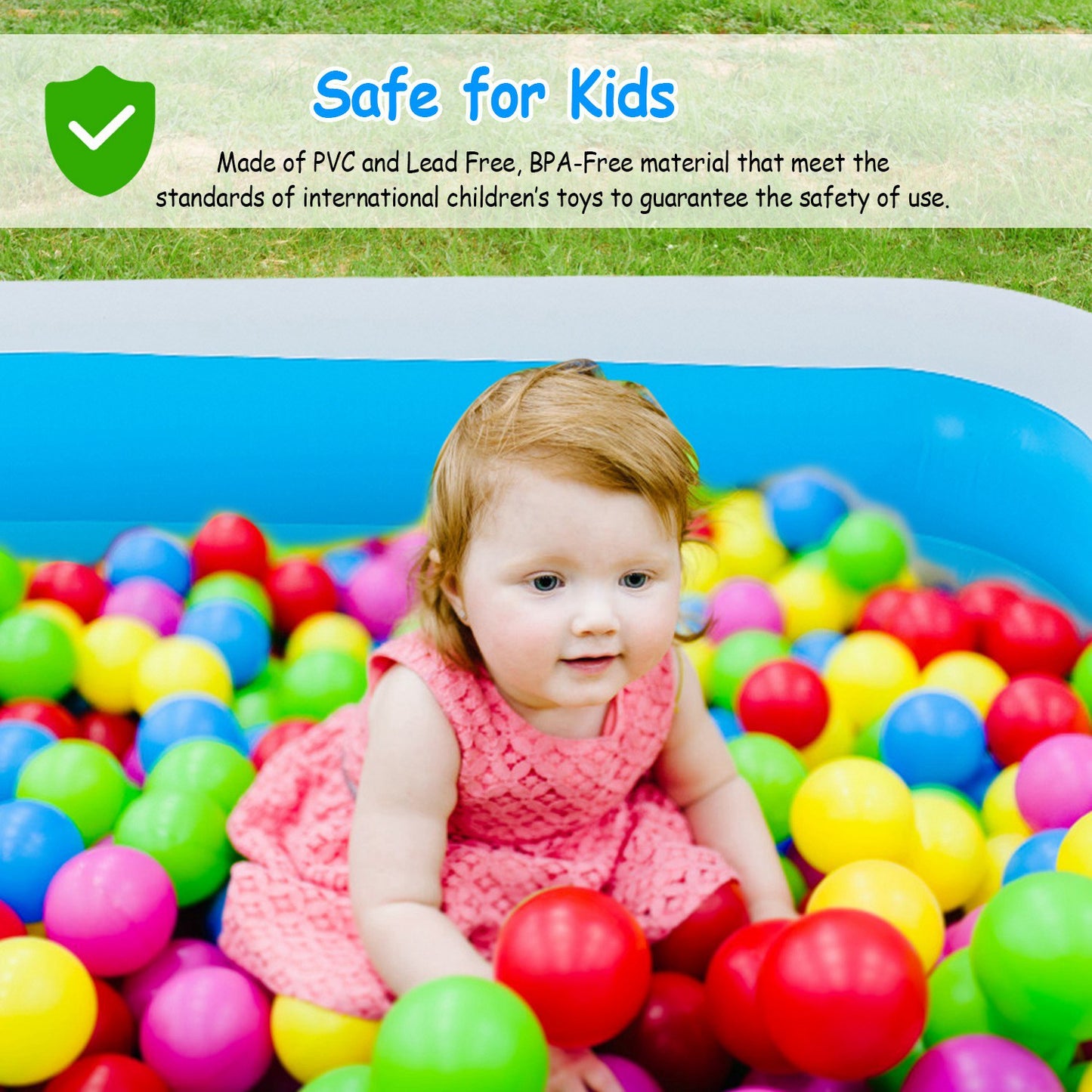 Inflatable Swimming Pool for Kids - Family Play Center 103x69x24in