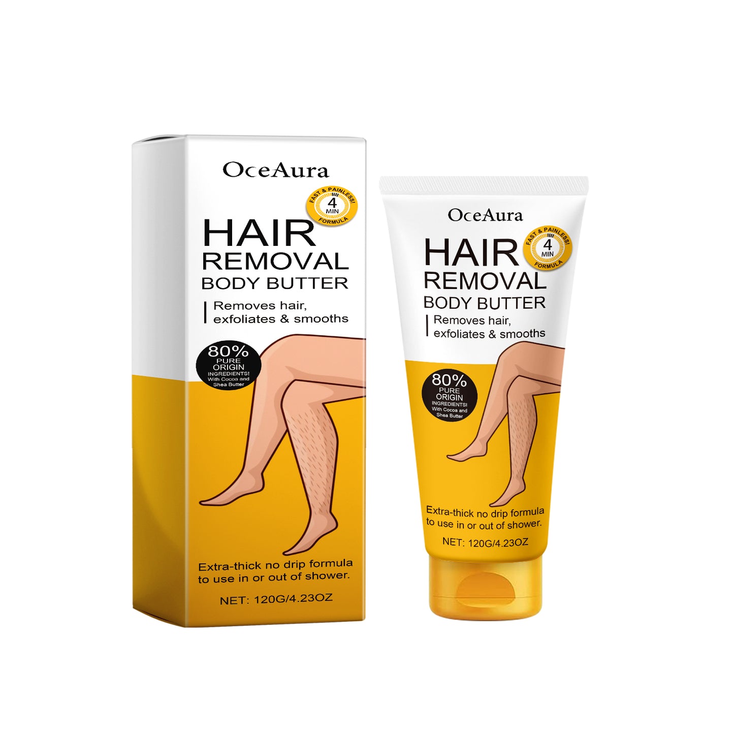 Gentle Hair Removal Body Butter - Moisturizing Cocoa & Shea Butter Cream