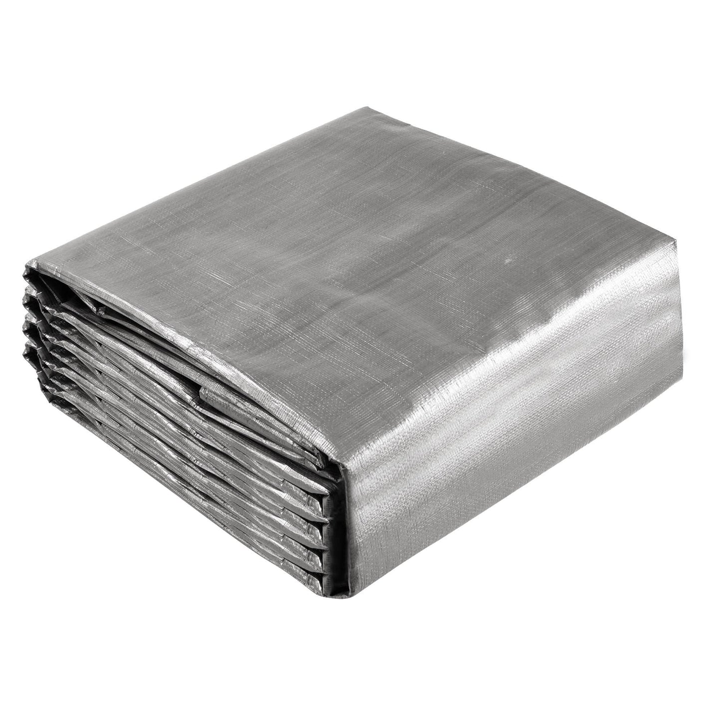 Heavy Duty Poly Tarp 30x40ft Waterproof UV-Resistant Silver Black Shelter Cover