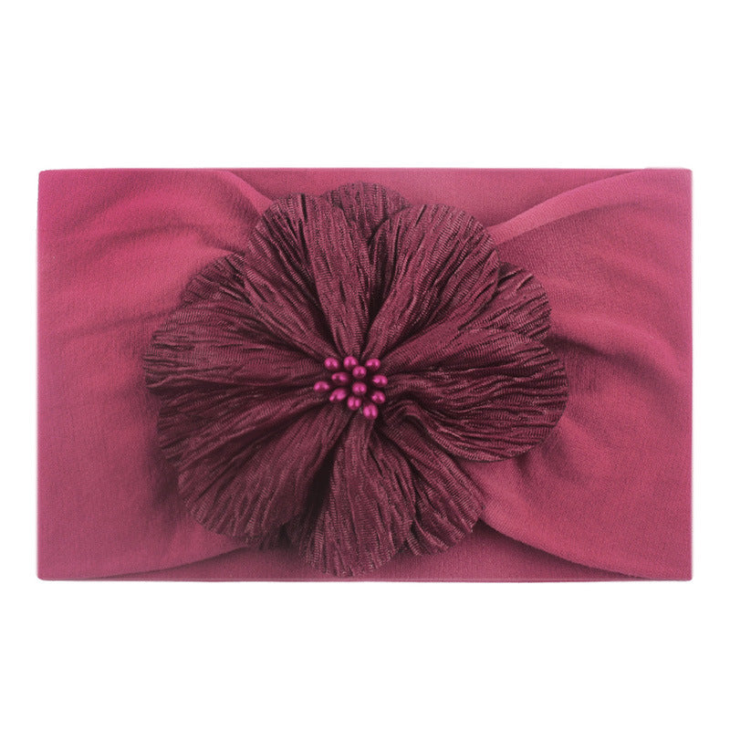 Super Soft Nylon Children's Headband with Flower Hair Accessory - Multiple Colors