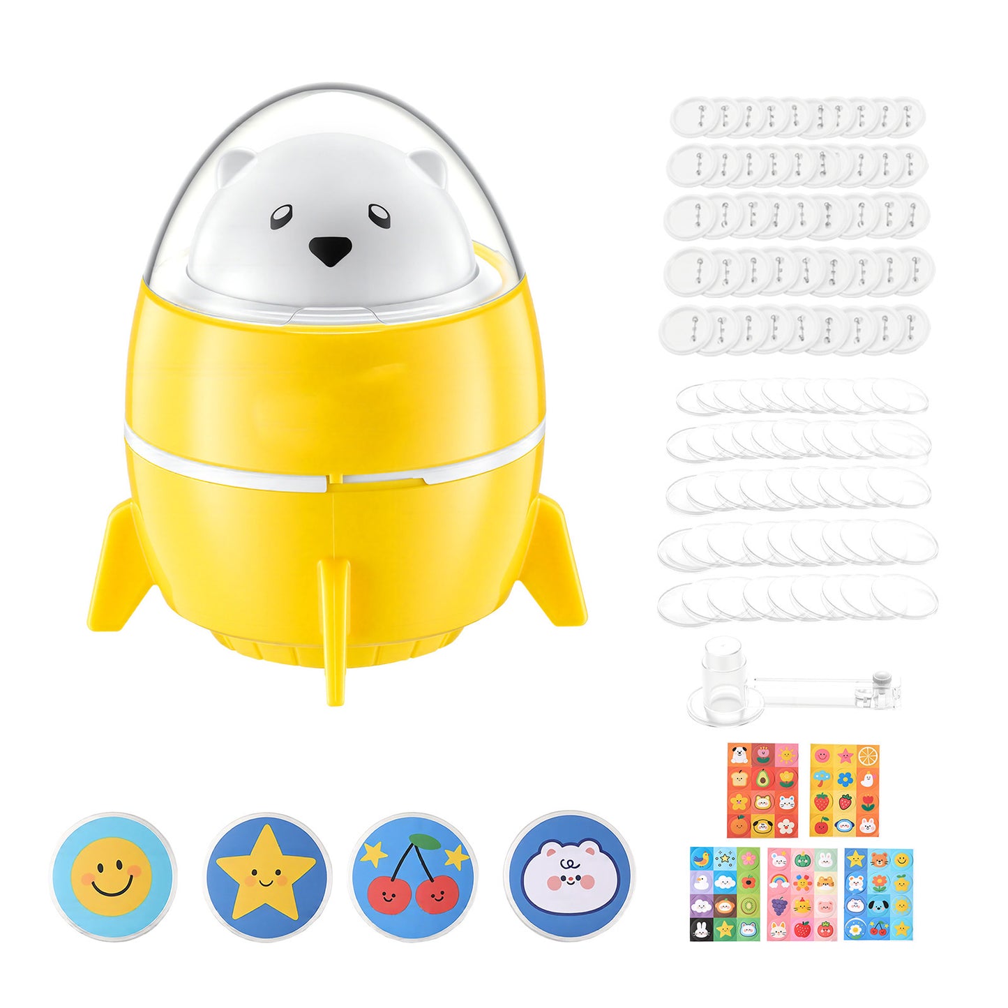 Button Maker Machine 2.25 Inch Circle Badge DIY Kit with 50 Parts & Cutter